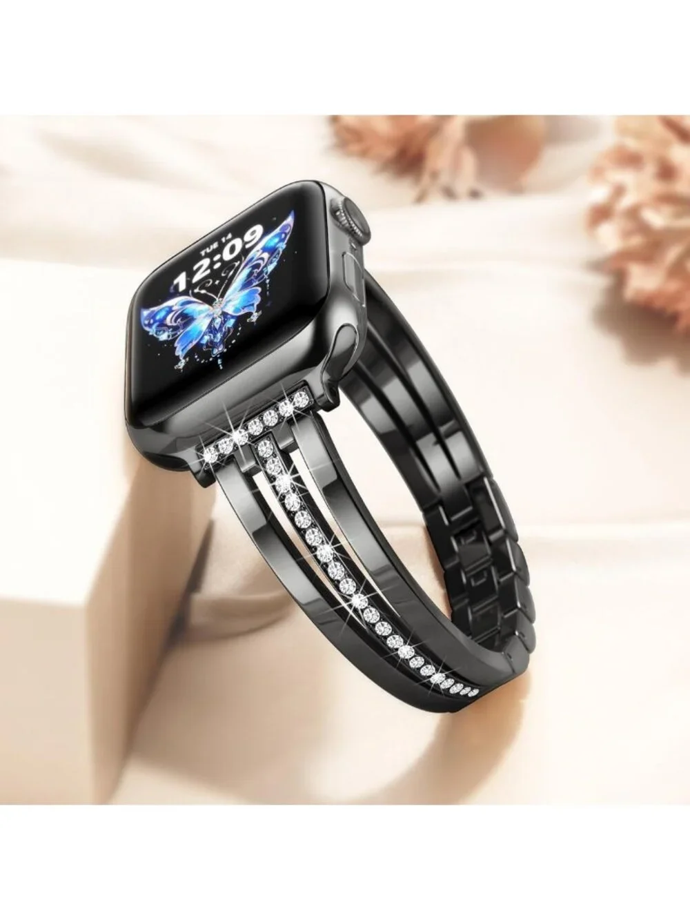 Slim Gold Band for Apple Watch 38-46mm | Bling Diamond Metal Bracelet Jewelry